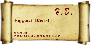 Hegyesi Dávid névjegykártya