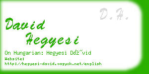 david hegyesi business card